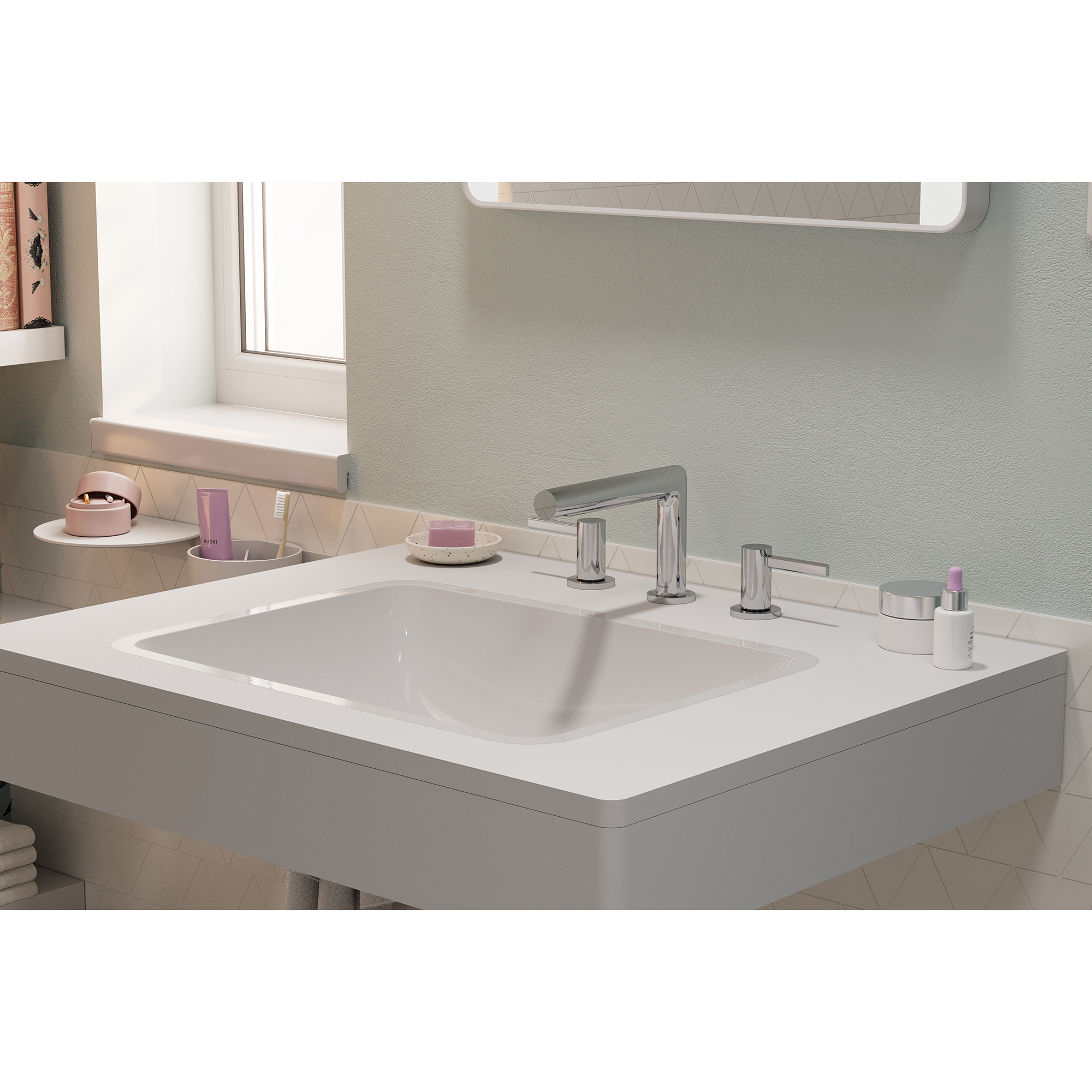 Tvättställsblandare Hansgrohe Zesis S 3-hål 100 med Lyftventil