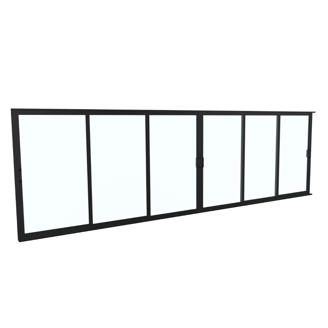 Landskap Skjutdörrsparti Robust B6549mm x H2000 - Svart Året B6549 x H2000 mm - Mattsvart RAL 9005