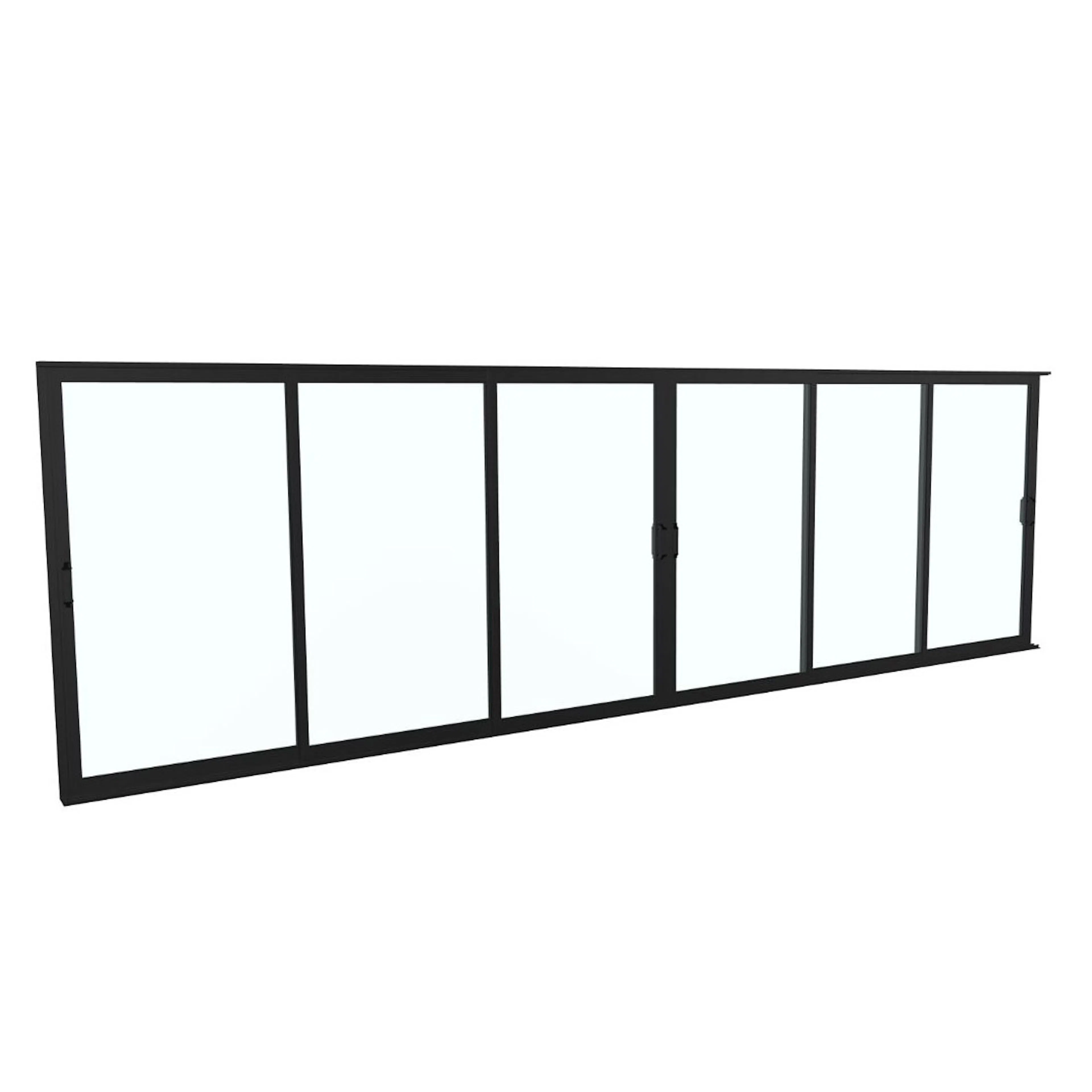 Landskap Skjutdörrsparti Robust B6549mm x H2000 - Svart Året B6549 x H2000 mm - Mattsvart RAL 9005