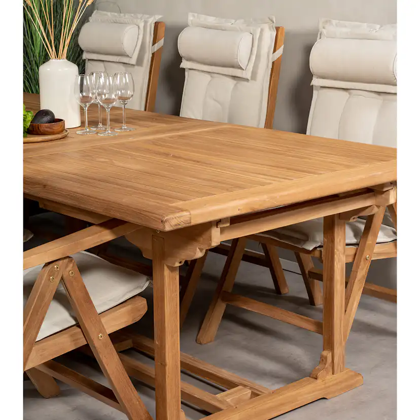 Matgrupp Venture Home Kenya 195-295x110 Teak med 6 Kenya Positionsfåtöljer