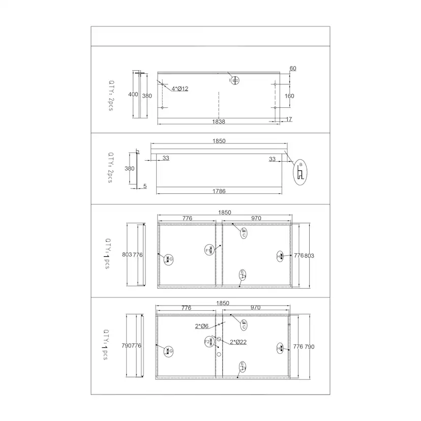 Duschkabin Bathlife Ideal 90x90 Rak
