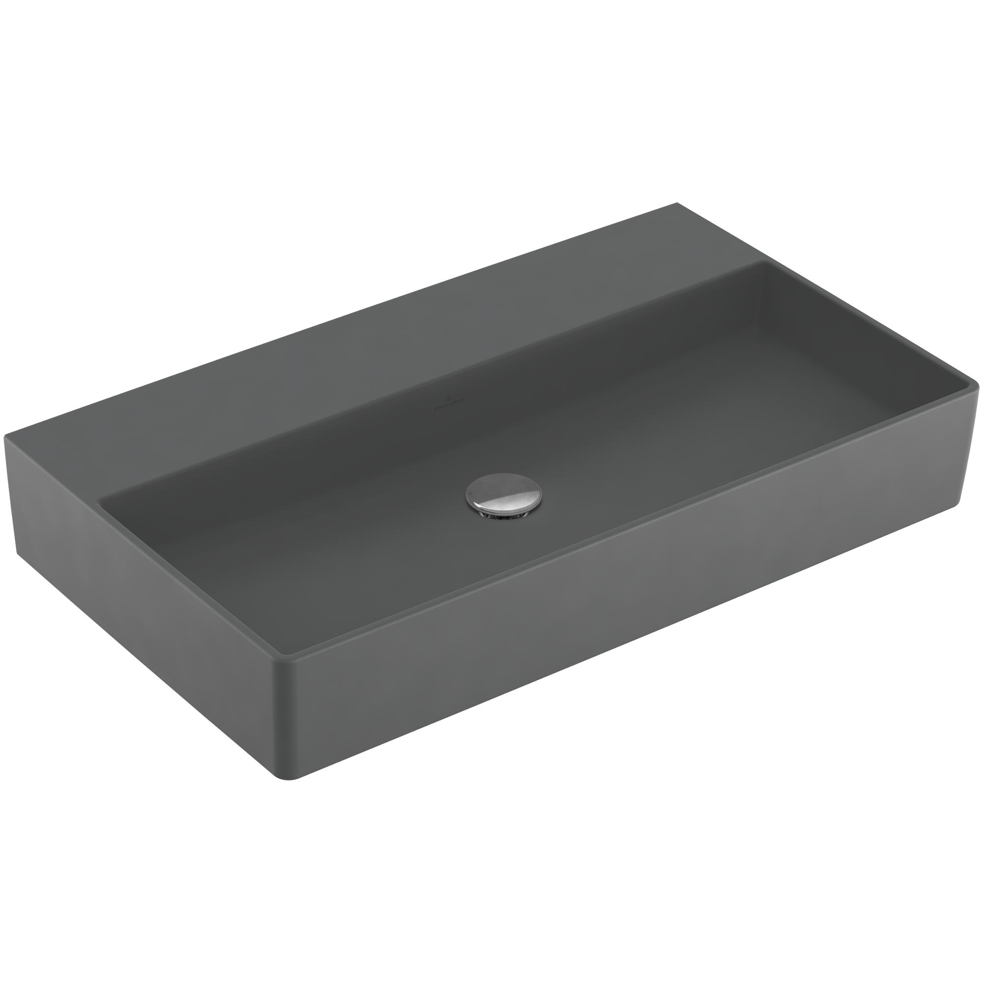 Tvättställ villeroy & Boch Memento 2.0 4A2283I4 Graphite CeramicPlus, Utan Bräddavlopp, 800 mm, Utan Blandarhål, för Väggmonterad blandare