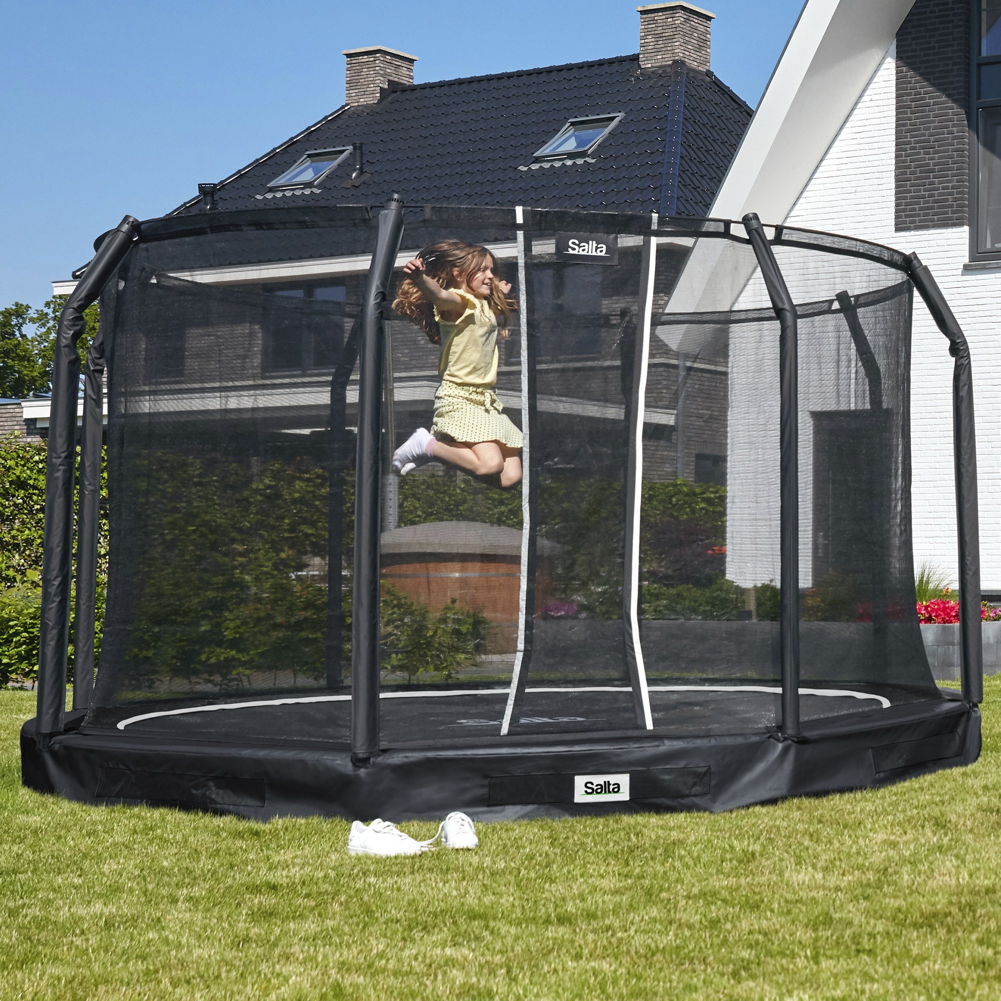 Studsmatta Salta Premium Ground inkl. säkerhetsnät Ø366 cm