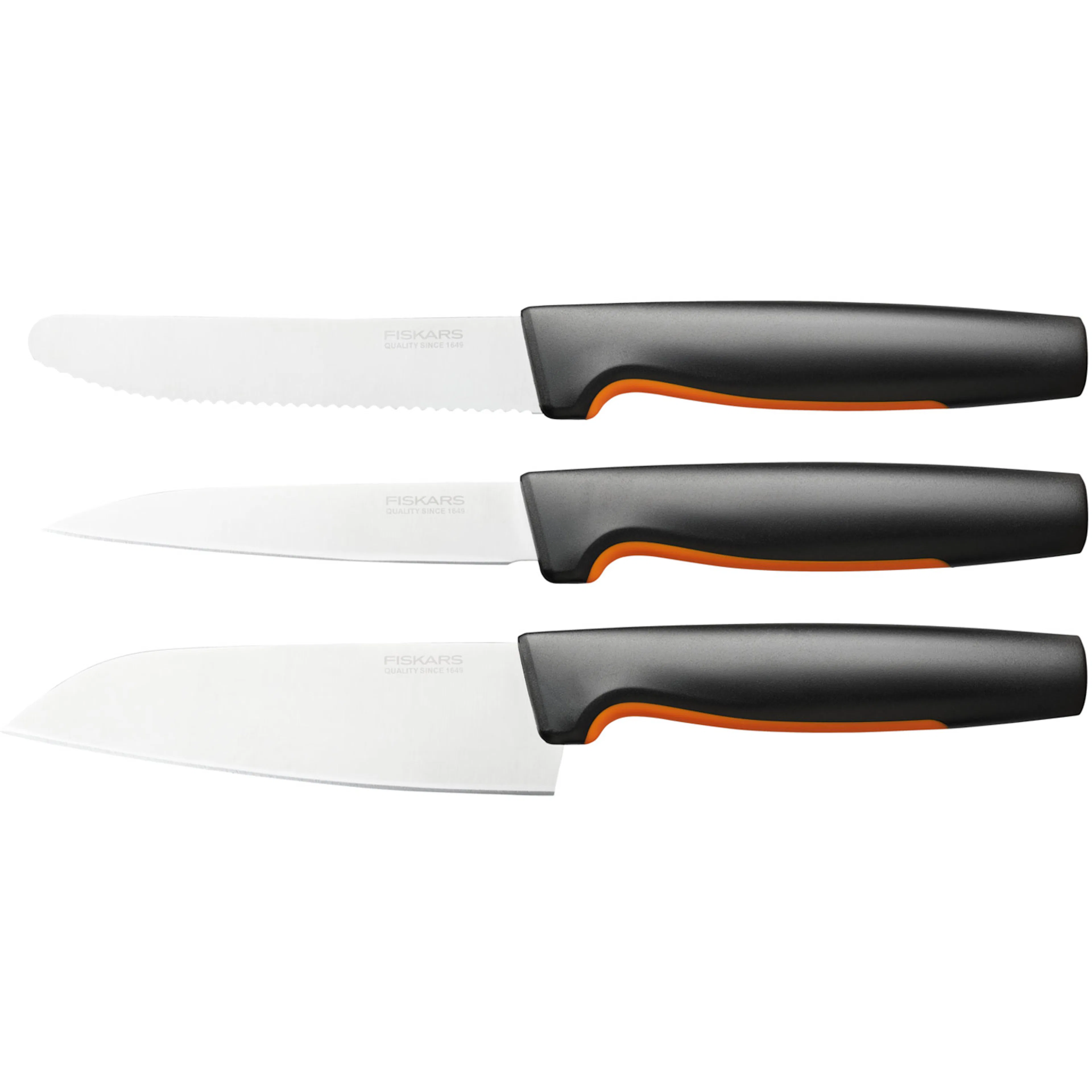 Fiskars Favoritknivset Functional Form – 3 Delar, Kockkniv, Brödkniv & Skalkniv