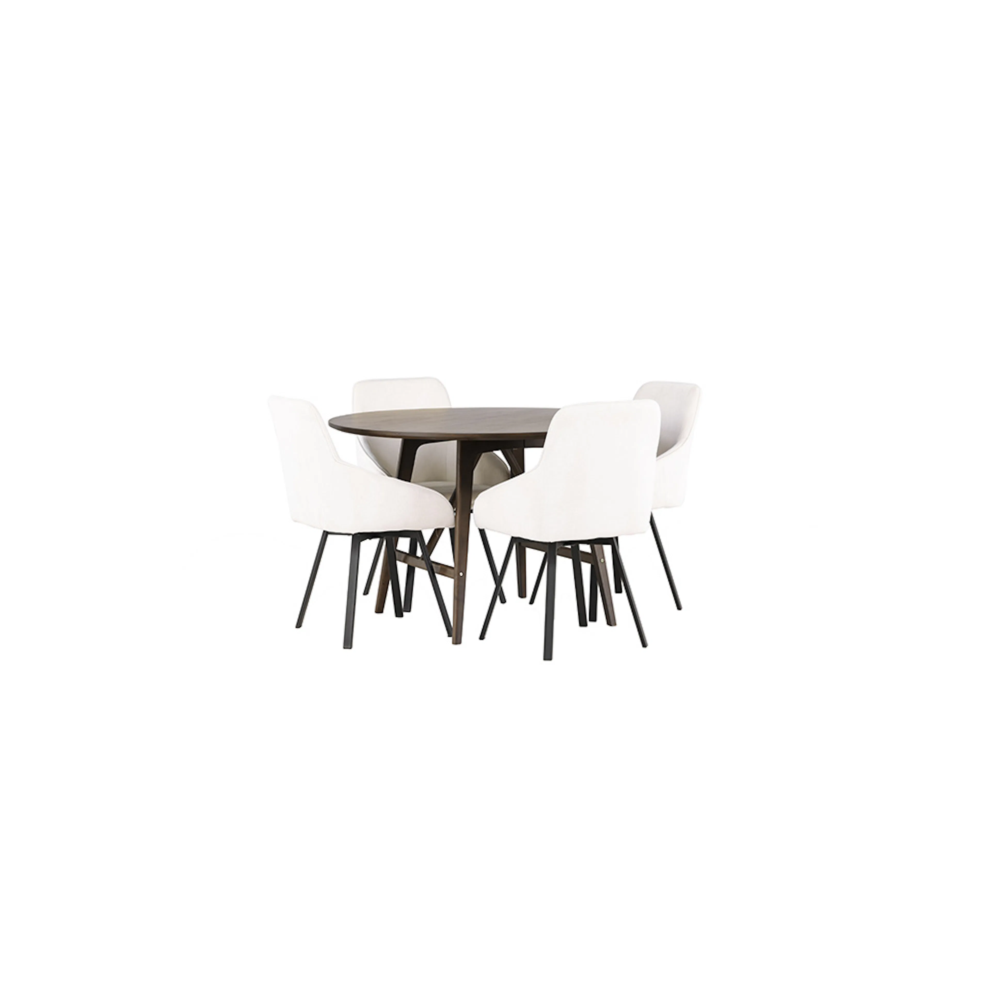 Matgrupp Venture Home Kaseidon Ø100 cm med 4 st Rosie stolar