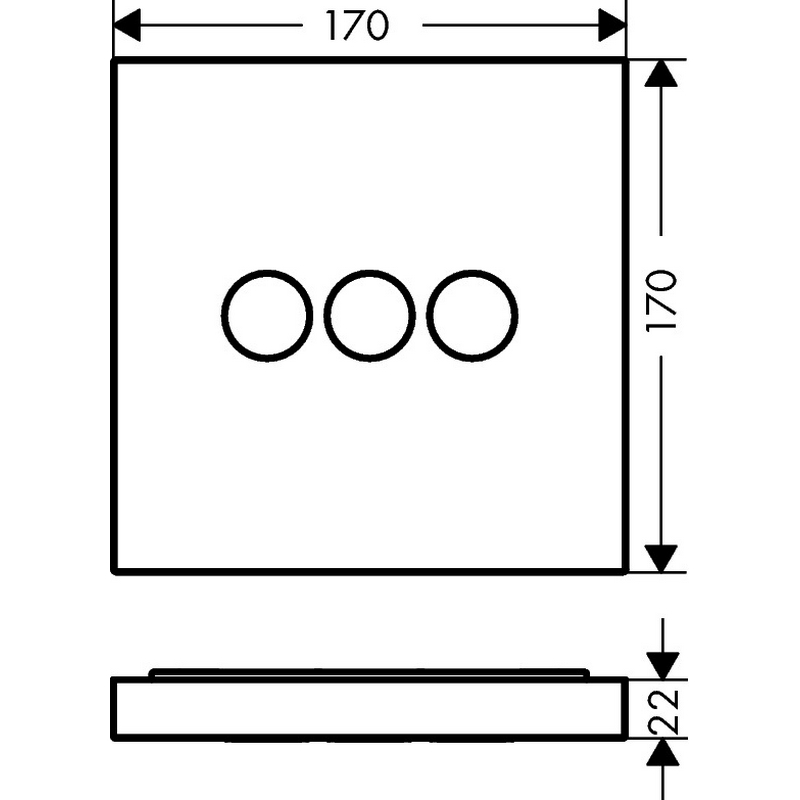 Inbyggnadsblandare Axor ShowerSelect Square 3-utlopp