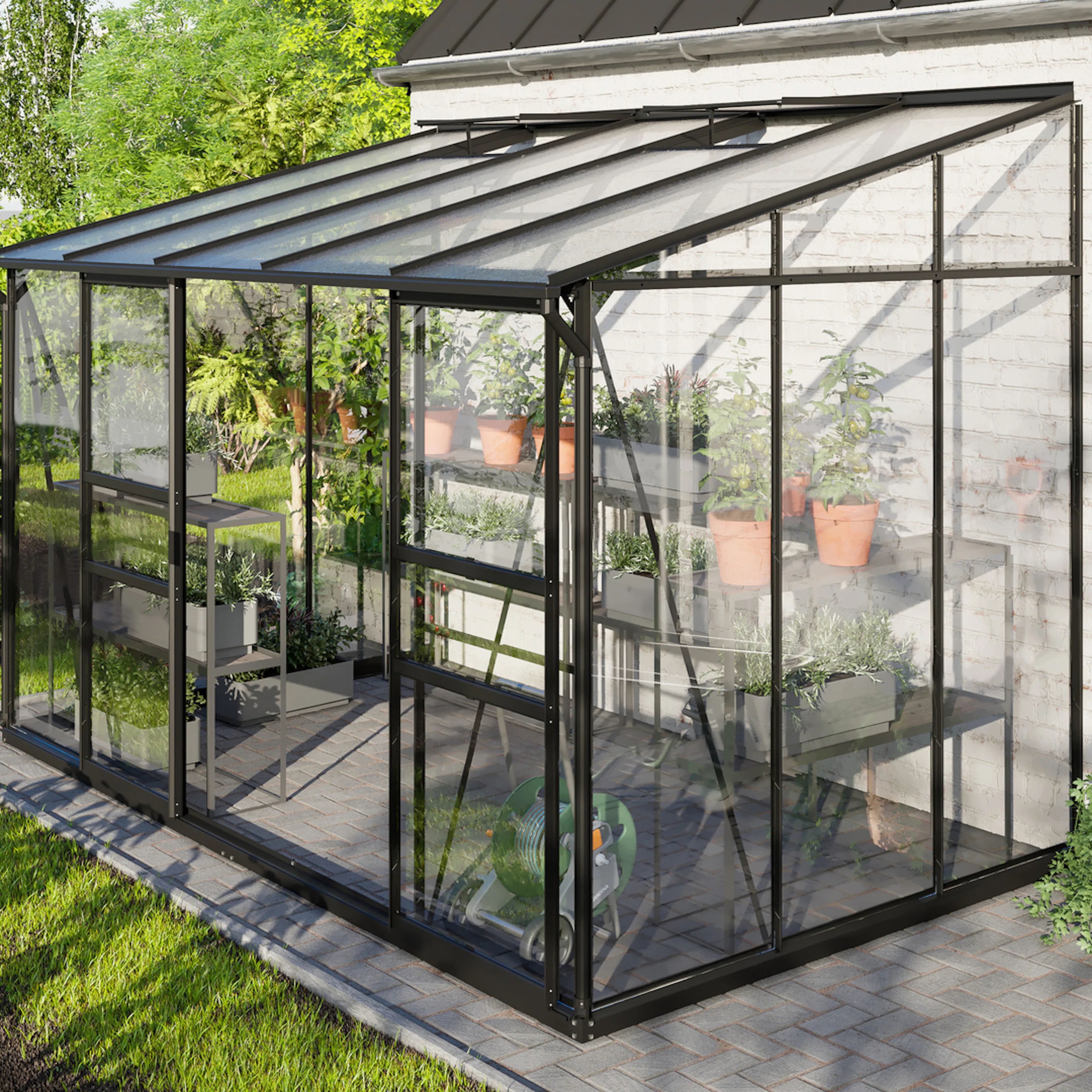 VITAVIA IDA 6500 SVART M/SOCKEL 3MM HÄRDAT GLAS / 6MM POLYTA Svart