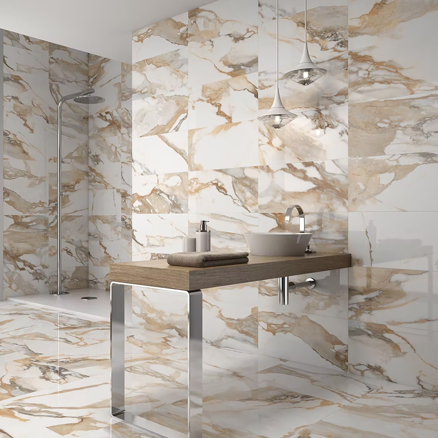 Klinker Tenfors Crash Beige Marmor 60x60 cm