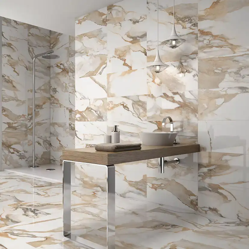 Klinker Tenfors Crash Beige Marmor 60x60 cm