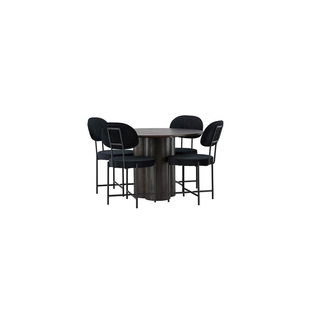 Matgrupp Venture Home Olivia Ø110 cm med 4 st Stella stolar