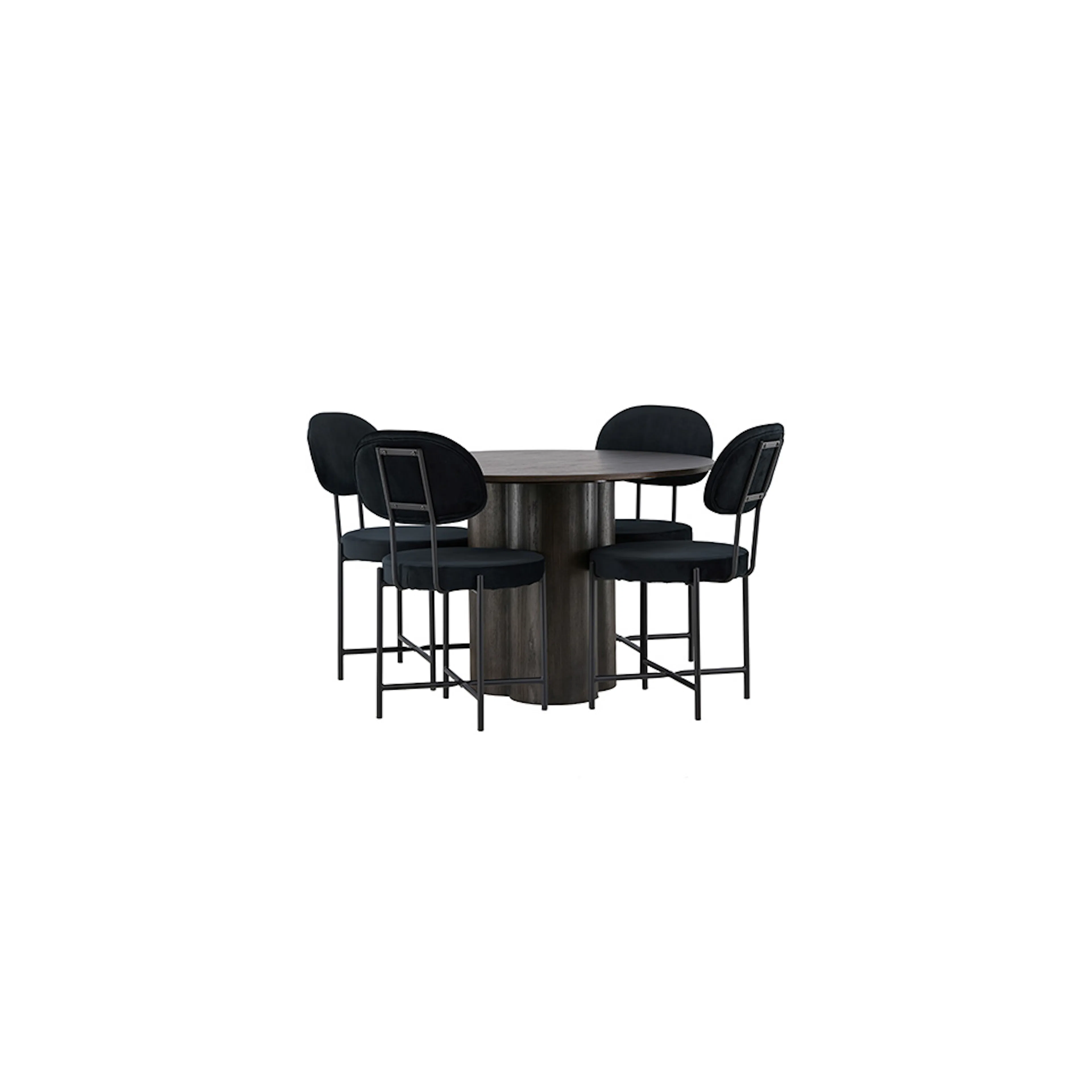Matgrupp Venture Home Olivia Ø110 cm med 4 st Stella stolar