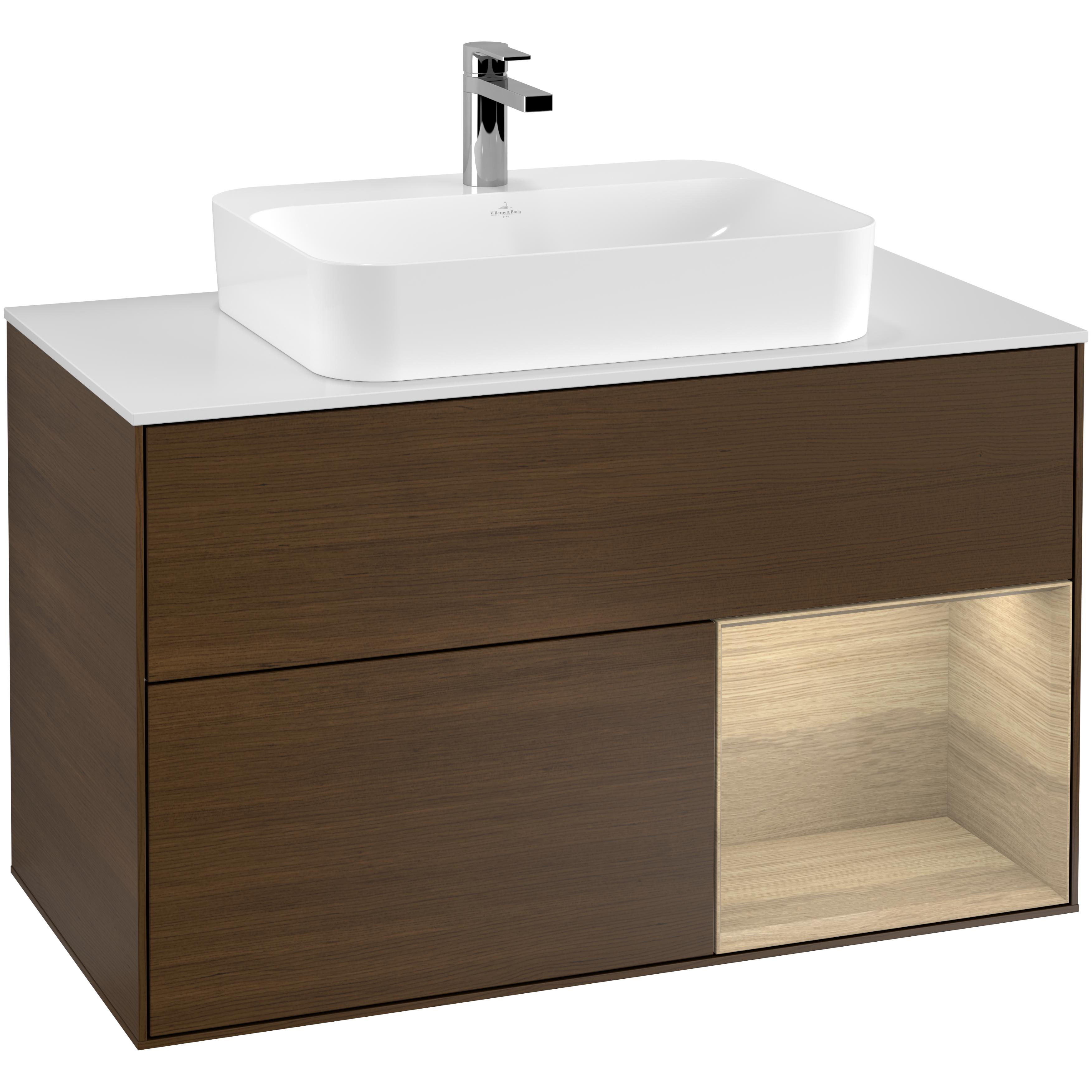 Tvättställsskåp Villeroy & Boch Finion med 2 Lådor Hylla och Bänkskiva för Ytmonterat Tvättställ
