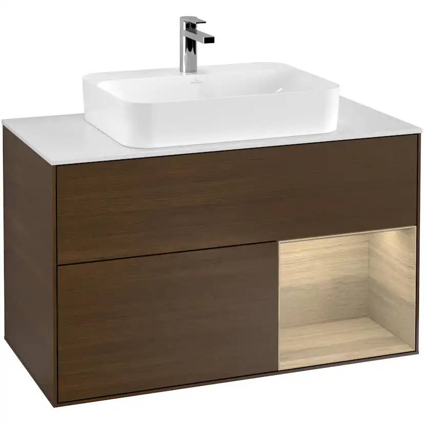 Tvättställsskåp Villeroy & Boch Finion med 2 Lådor Hylla och Bänkskiva för Ytmonterat Tvättställ