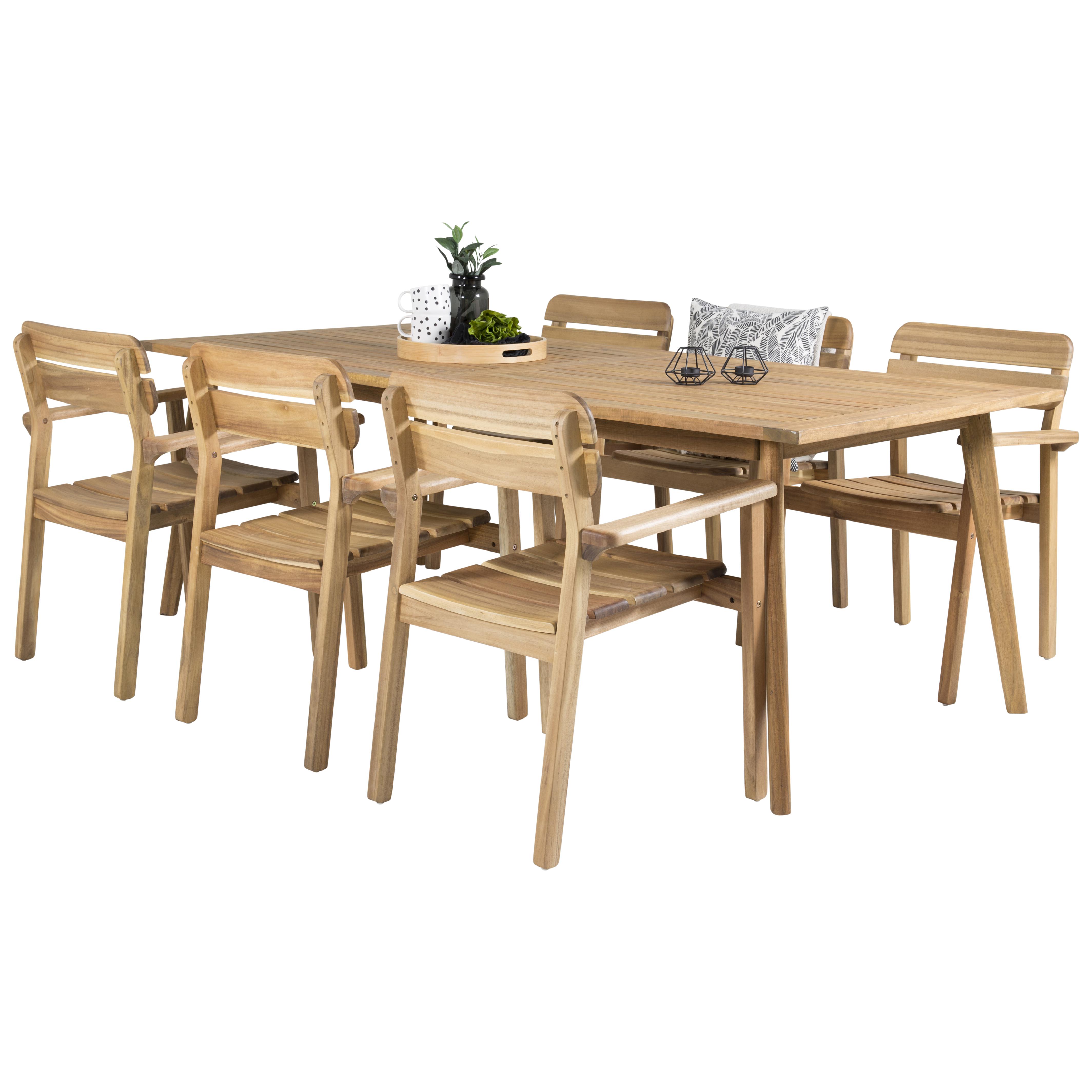 Matgrupp Venture Home Caisa 220 med 6 Moa Matstolar
