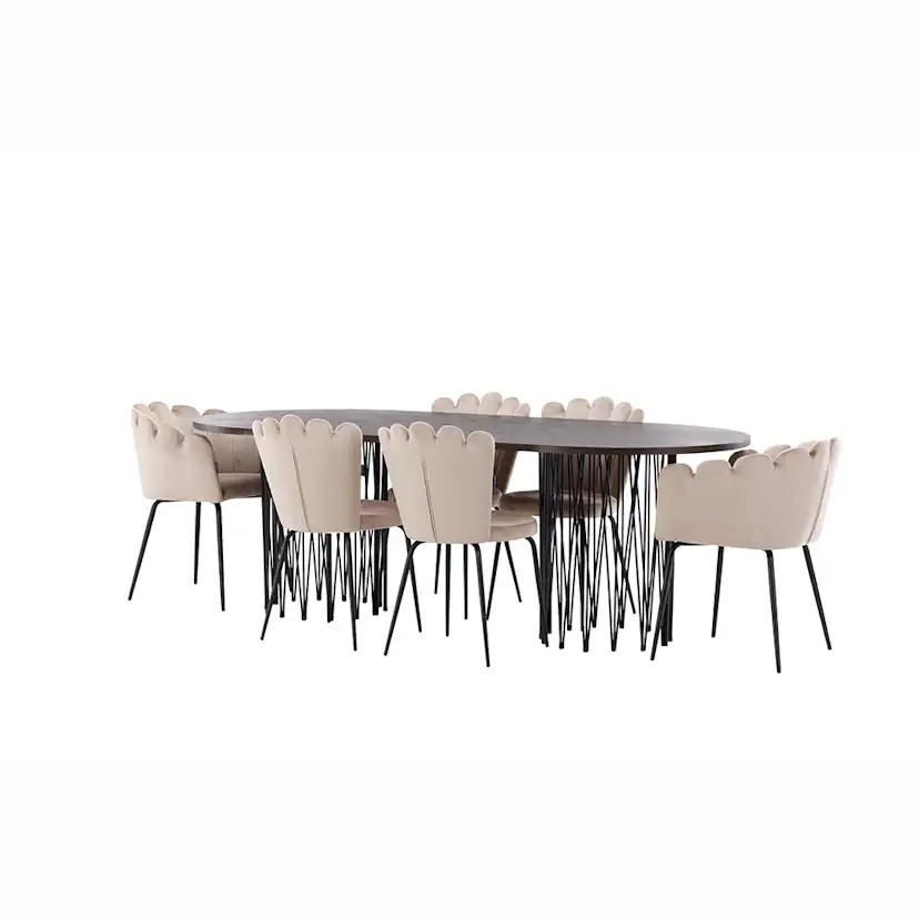 Matgrupp furniture/fashion Stone med 4 Limhamn Light Stolar och 2 Limhamn Stolar
