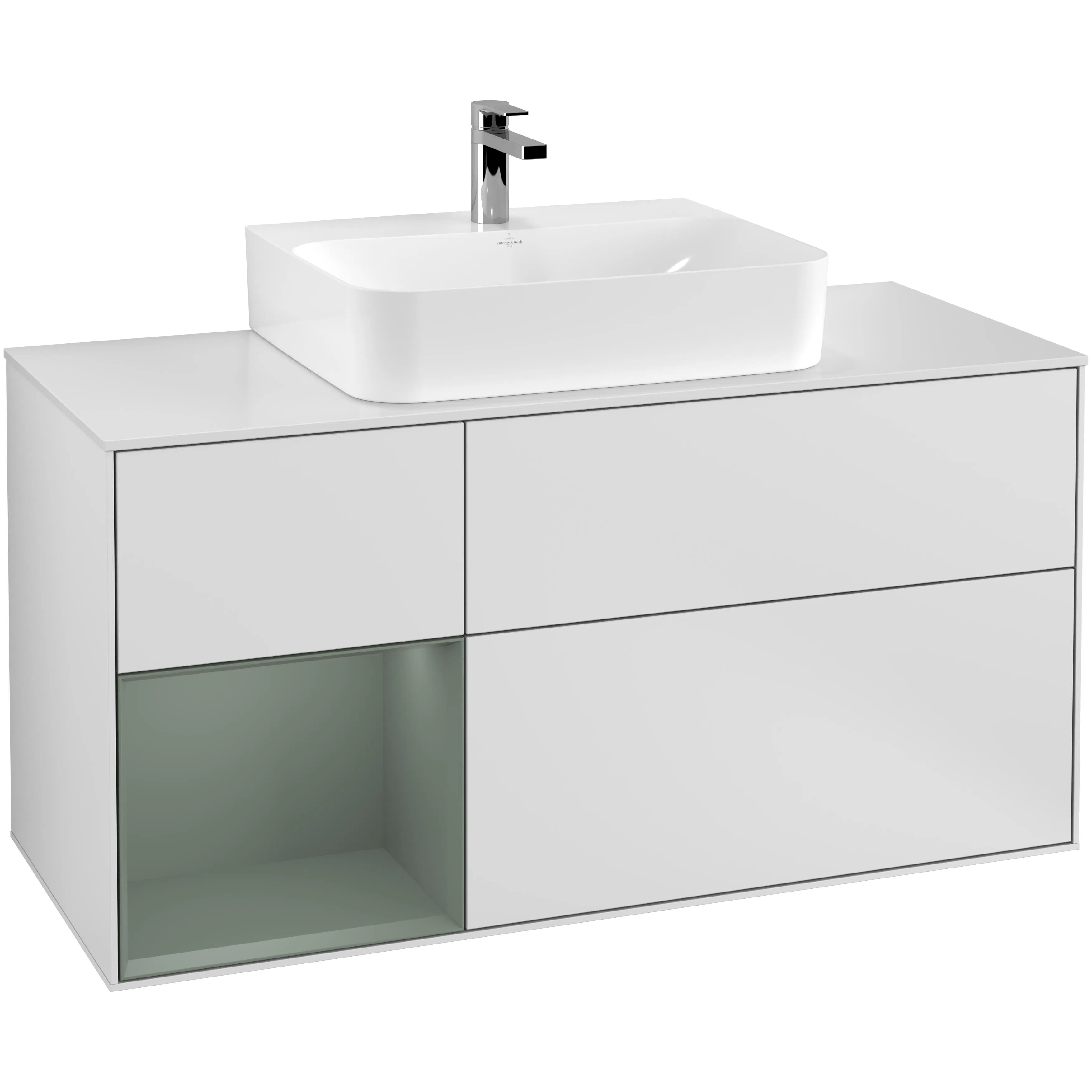 Tvättställsskåp Villeroy & Boch Finion med 3 Lådor Hylla och Bänkskiva för Centrerat Tvättställ