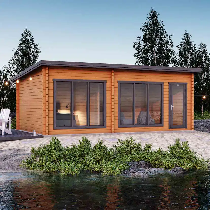 Attefallshus Luoman Lillevilla Sirkku 28 m² Komplett Stuga med Pulpettak