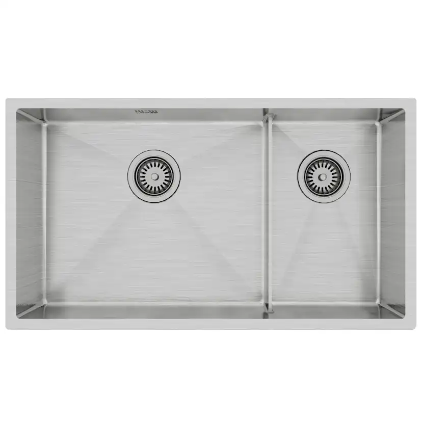 Diskho Lavabo Kubus 780 Soft Slim Rostfri Dubbel med Korgventil & Vattenlås