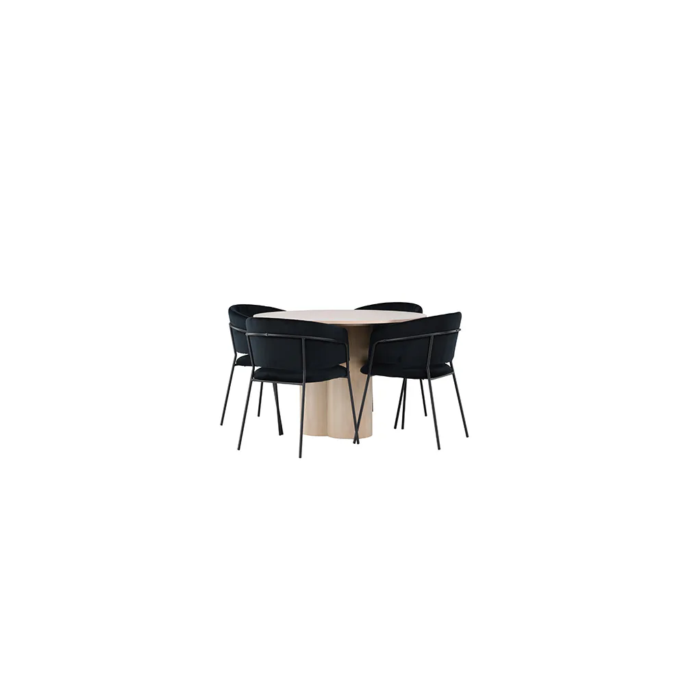 Matgrupp Venture Home Olivia Ø110 cm med 4 st Selma stolar
