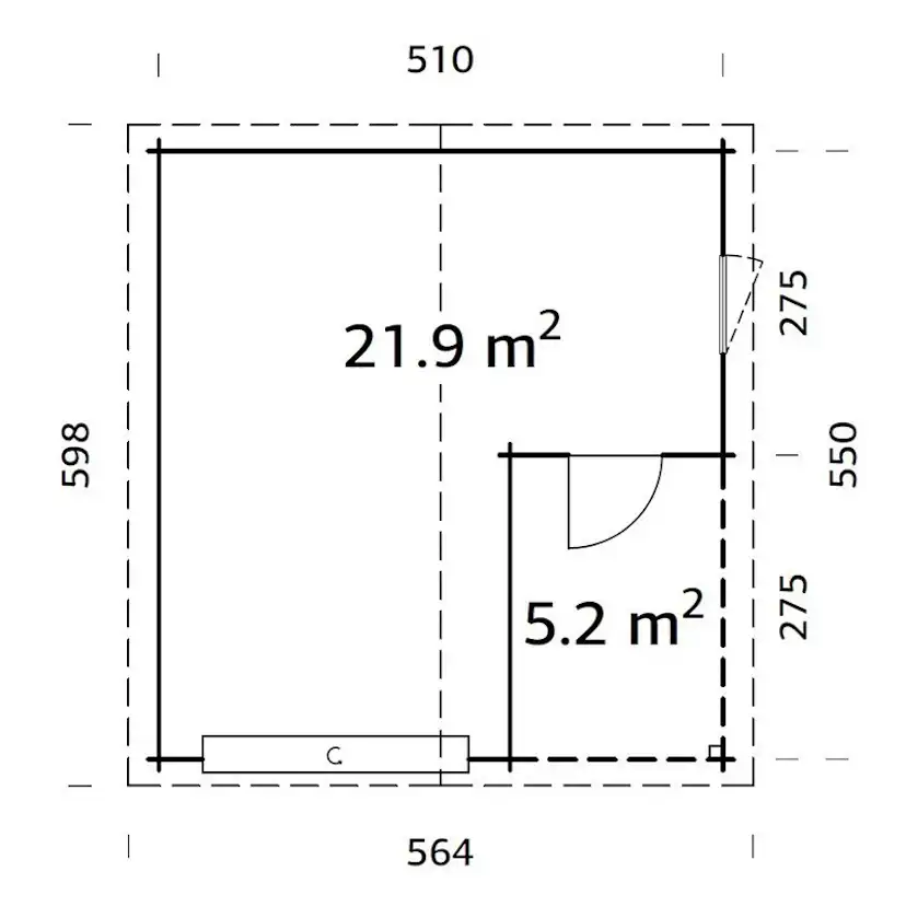 Garage Palmako Roger 21,9 m2 med Takskjutport
