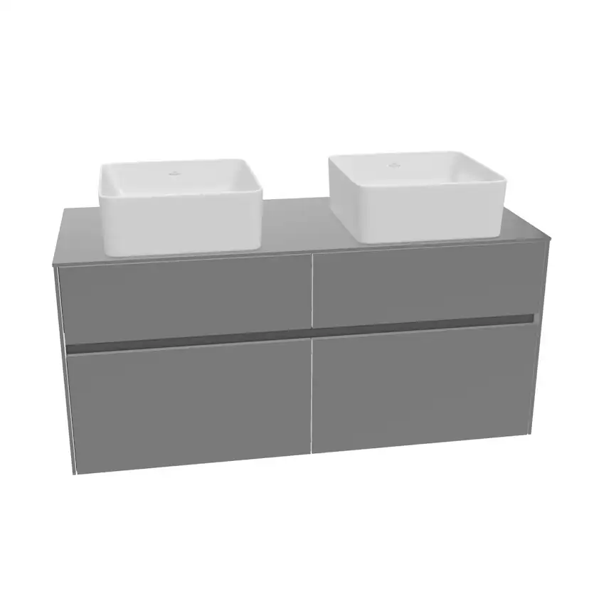 Tvättställsskåp Villeroy & Boch Collaro C04400FP Grå Högblank B: 1200 mm För Två Tvättställ utan Belysning