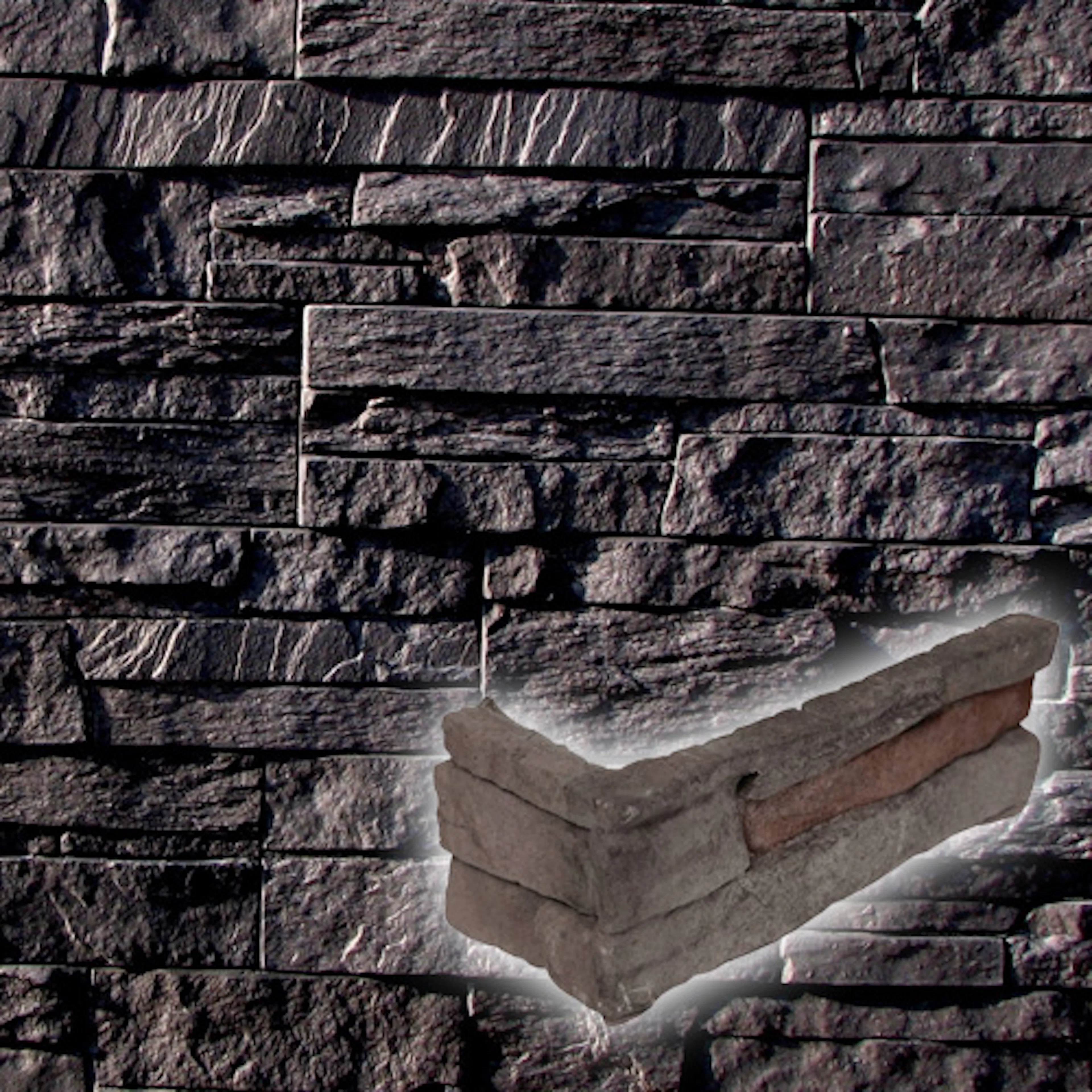 Väggsten ArtStone Hörnsten Profit Rustic Stone Black