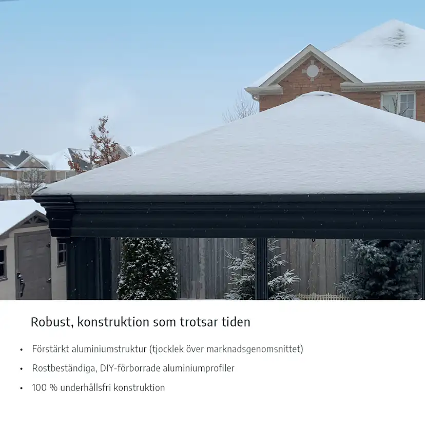 Canopia Tucson Hardtop Aluminium Paviljong För Hela Säsongen 3,6 X 4,3 m