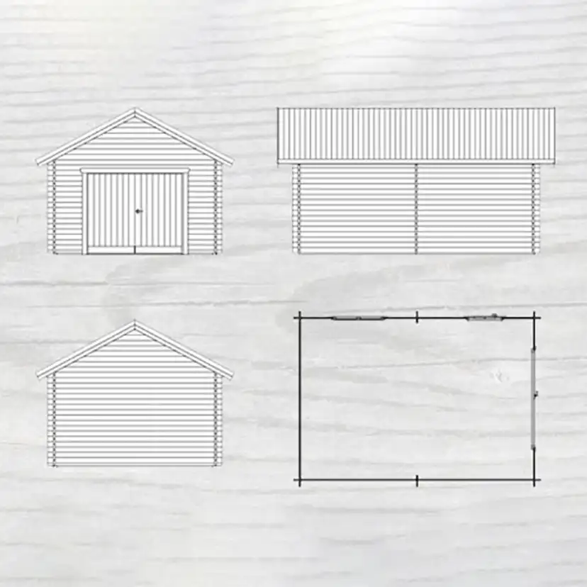 Garage Baseco Högliden 25 m² Attefallshus/Förråd med Sadeltak