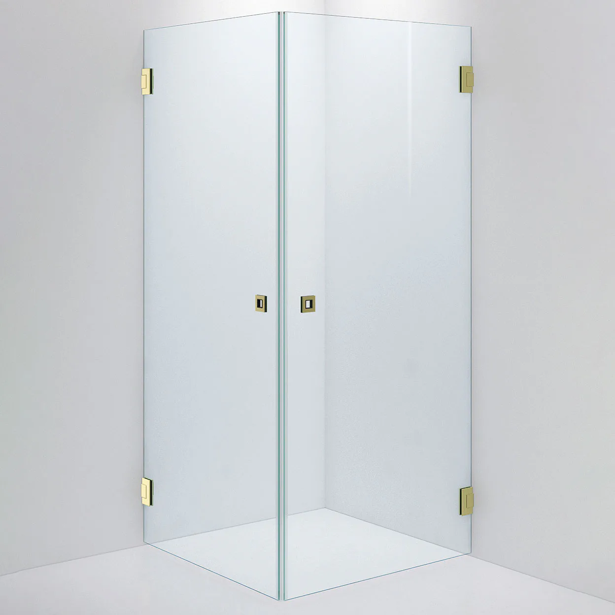Duschvägg ARC 12 Original,Clear, Brushed Brass,900x900,Höjd 900x900 mm, Borstad Mässing