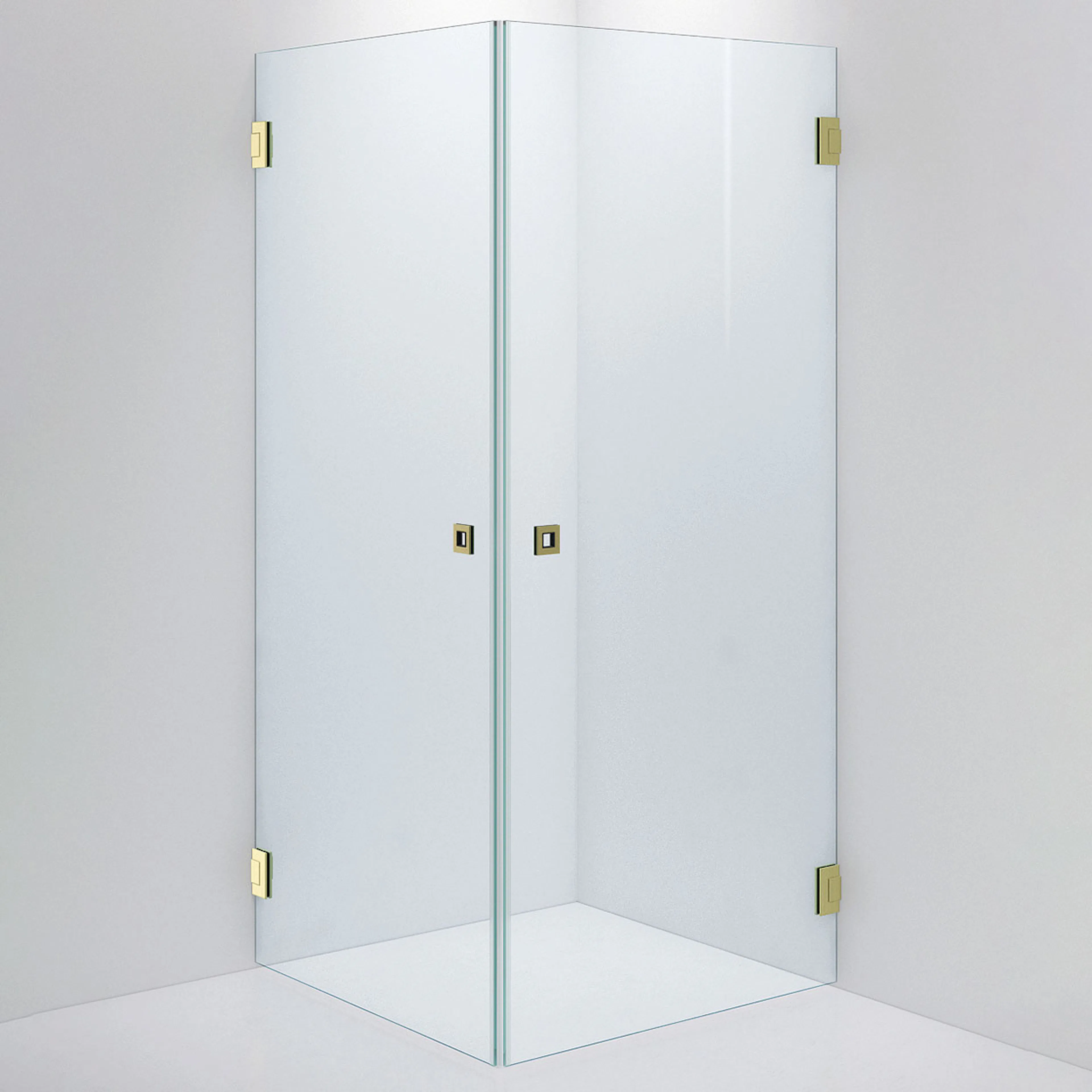 Duschvägg ARC 12 Original,Clear, Brushed Brass,900x900,Höjd 900x900 mm, Borstad Mässing