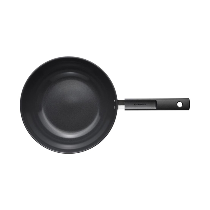 Wokpanna Fiskars Hard Face 4,5 L 28 cm Non-Stick Beläggning och Silikonlock
