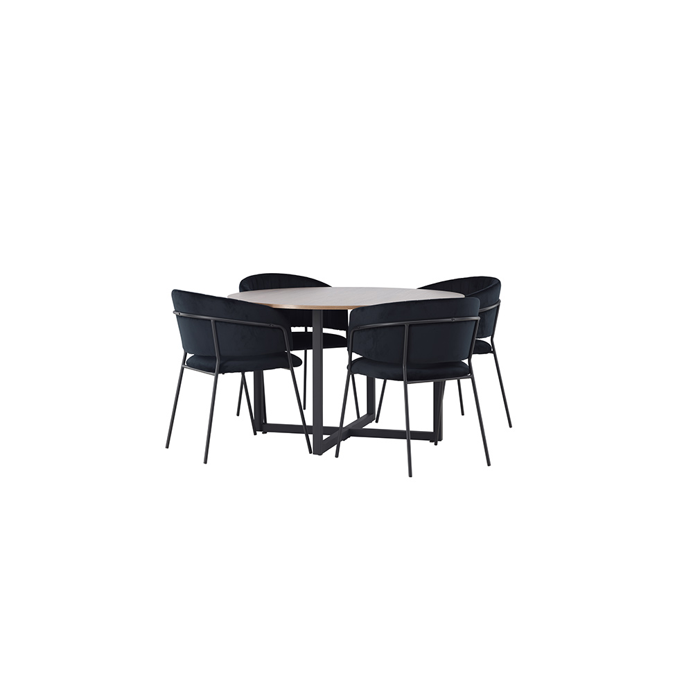 Matgrupp Venture Home Durango Ø120 cm med 4 st Selma stolar