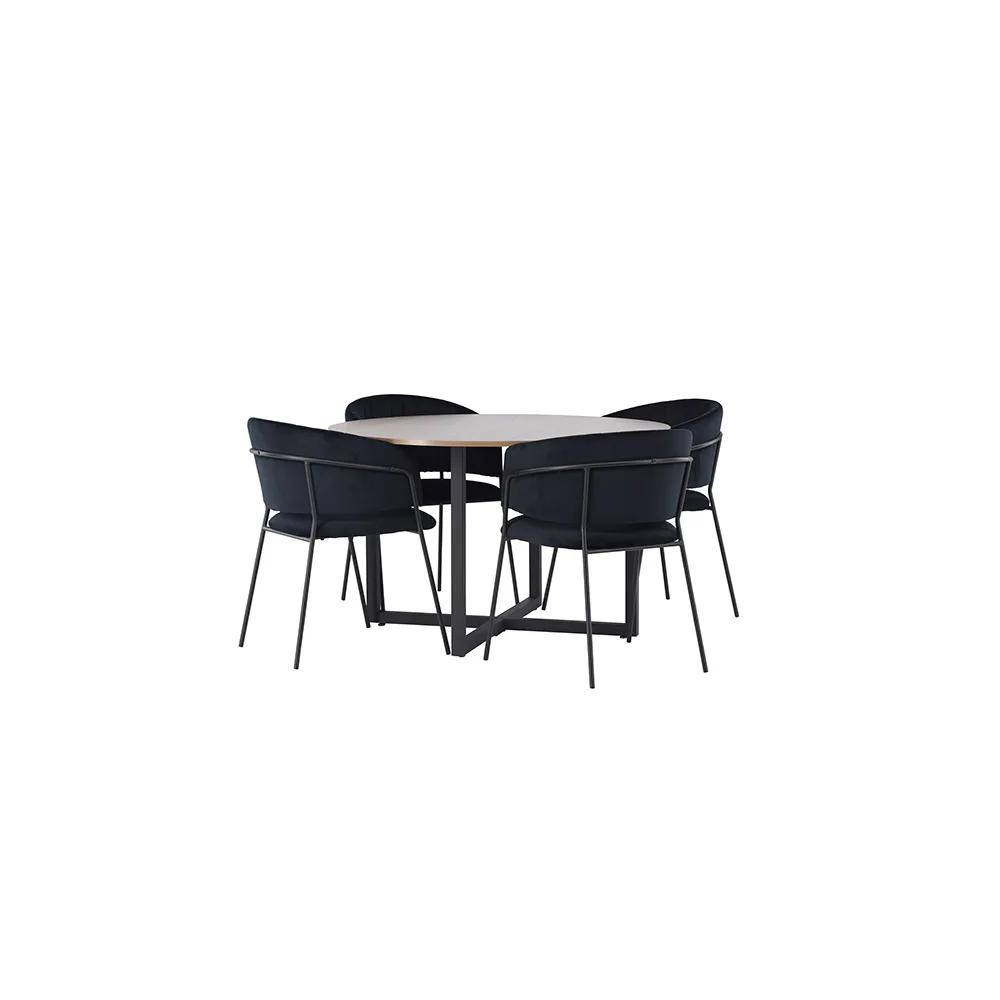 Matgrupp Venture Home Durango Ø120 cm med 4 st Selma stolar