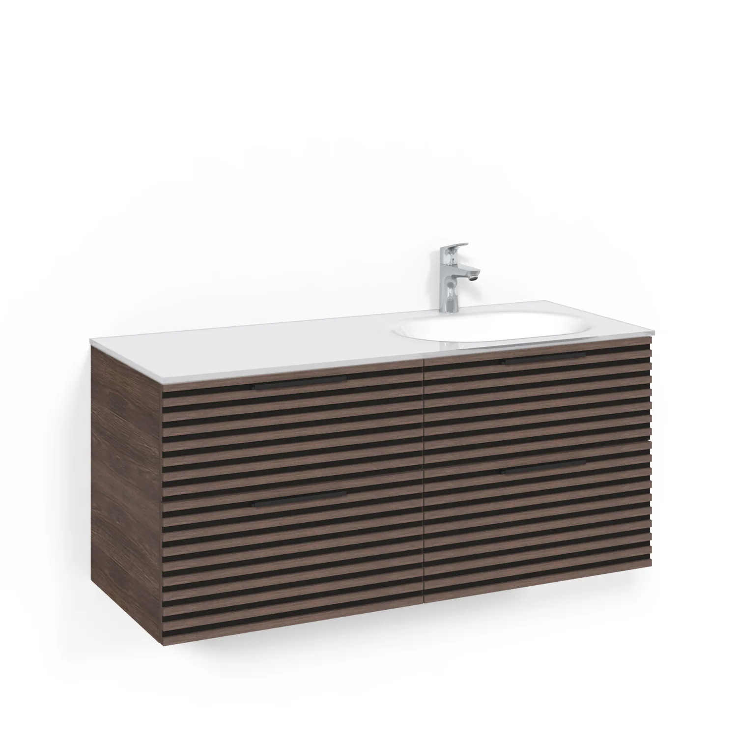 Tvättställsskåp Macro Design Crown Stripe Med Glastvättställ