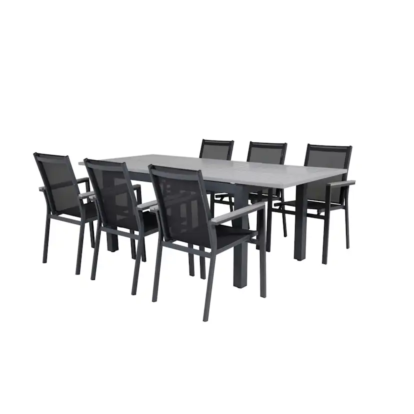 Matgrupp Venture Home Aleyna 160/240 med 6 Pincy Stolar