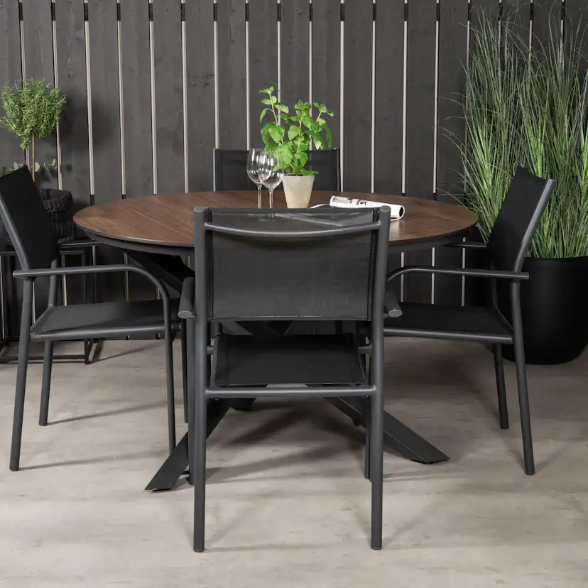 Matgrupp Venture Home Lea Ø 120 med 4 Siri Matstolar