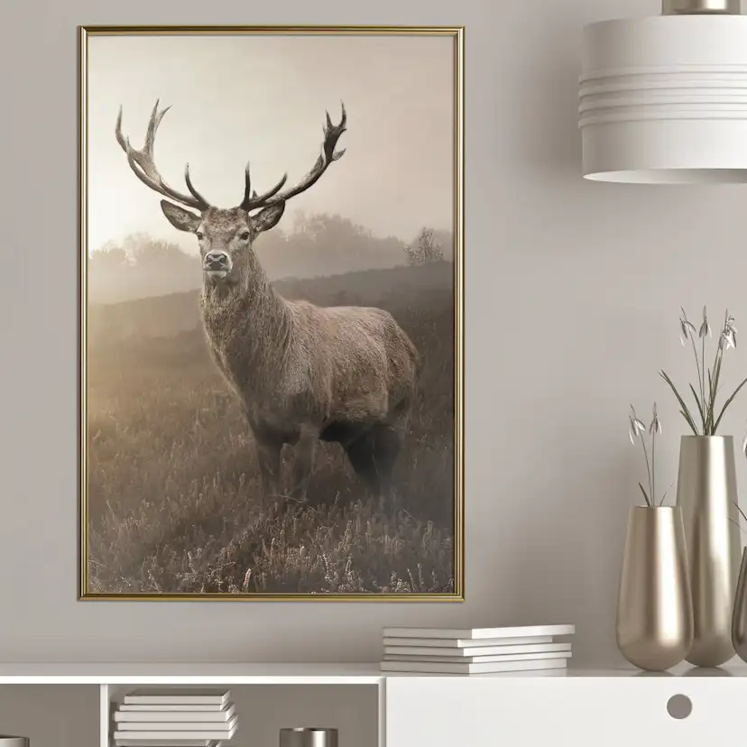Poster Artgeist Affisch Deer in Sepia