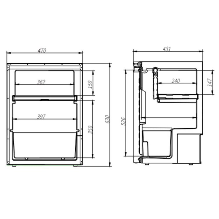 Kompressorkylskåp Frezzer Pro 65L 12/24V Silver