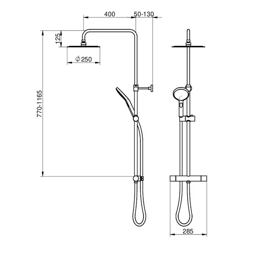 Takduschset Gustavsberg Atlantic Safe Touch