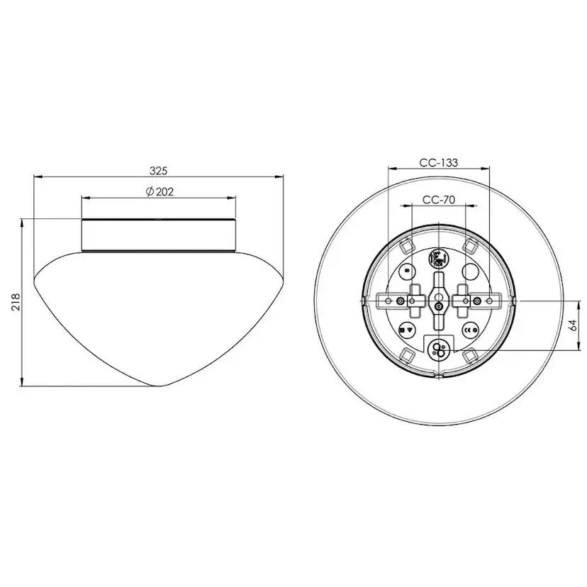 Vägg-/Taklampa Ifö Electric Edenryd Crystal Vit IP44 Rak