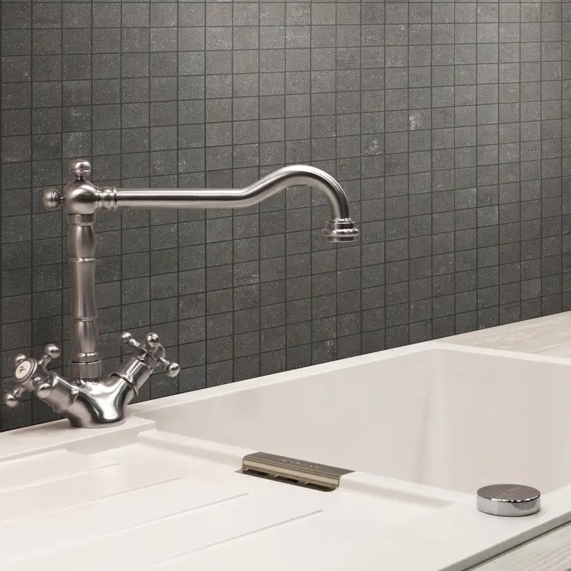 Klinkermosaik Arredo Archgres Mörkgrå 2,5x2,5 cm