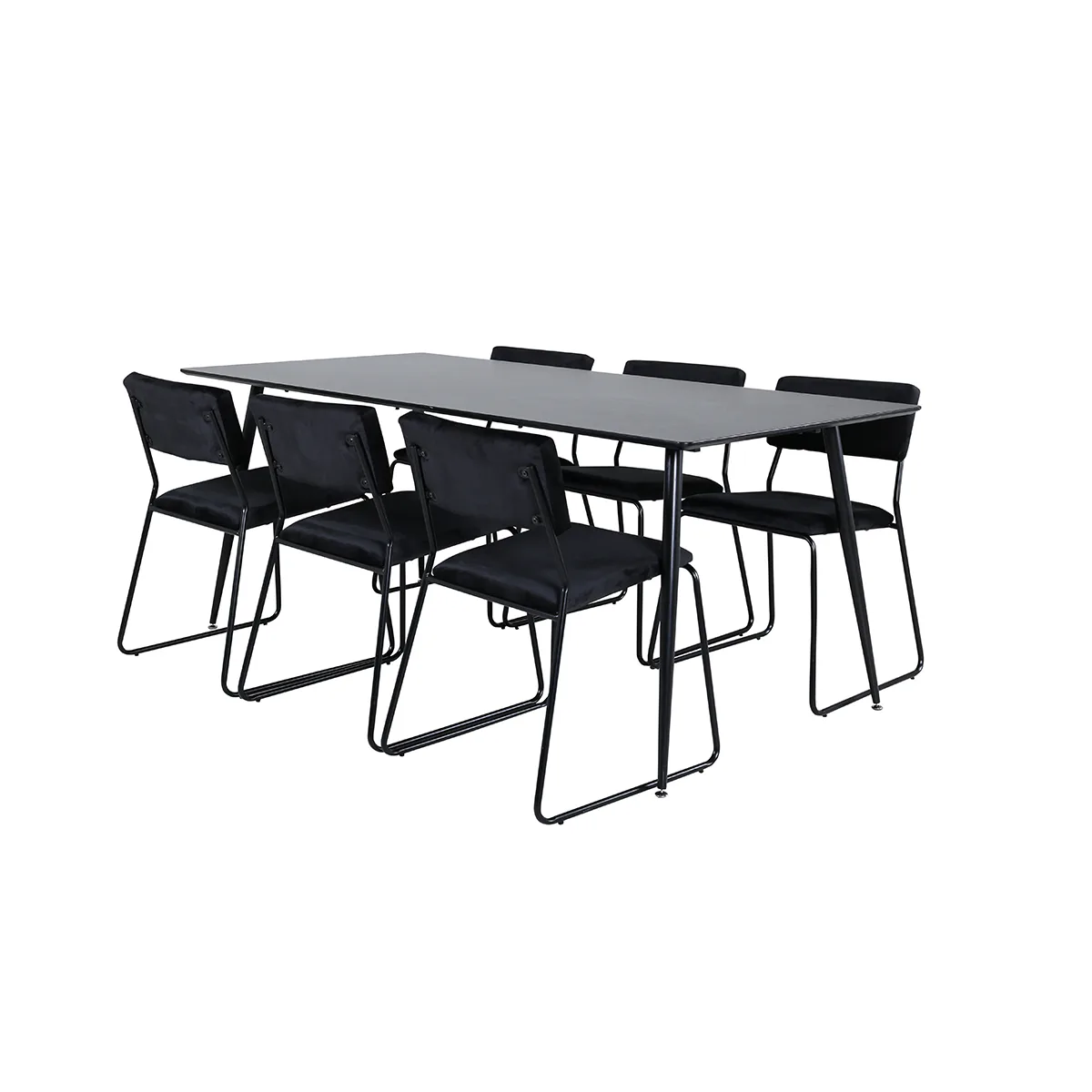 Matgrupp Venture Home Silvia med 6 Kungshamn Stolar Sammet