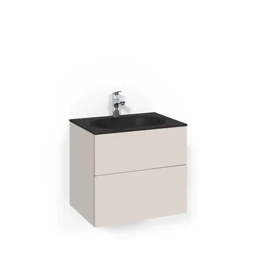 Tvättställsskåp Macro Design Crown Push Open Med Glastvättställ