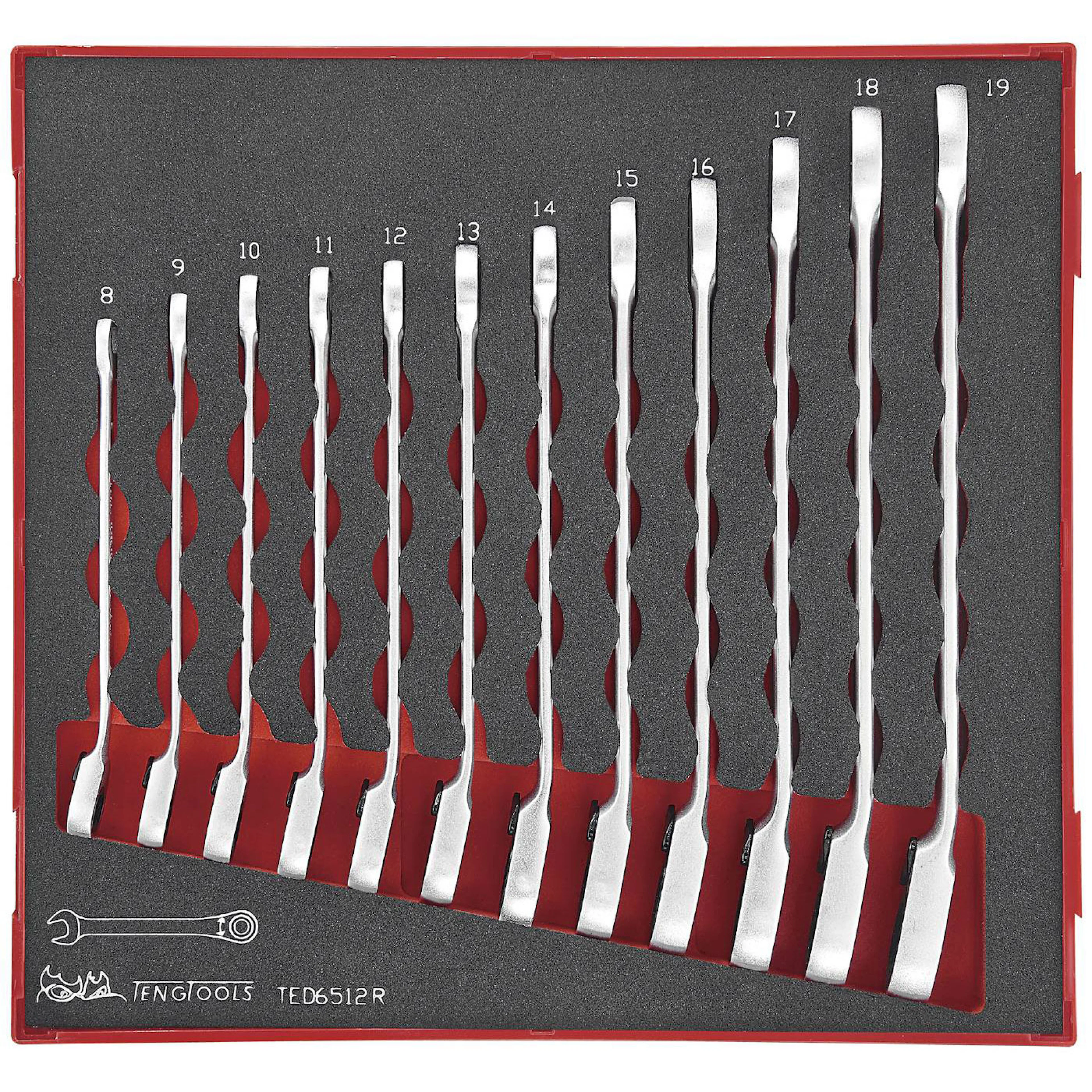 U-ringspärrnyckelsats 12 delar Teng Tools TED6512R