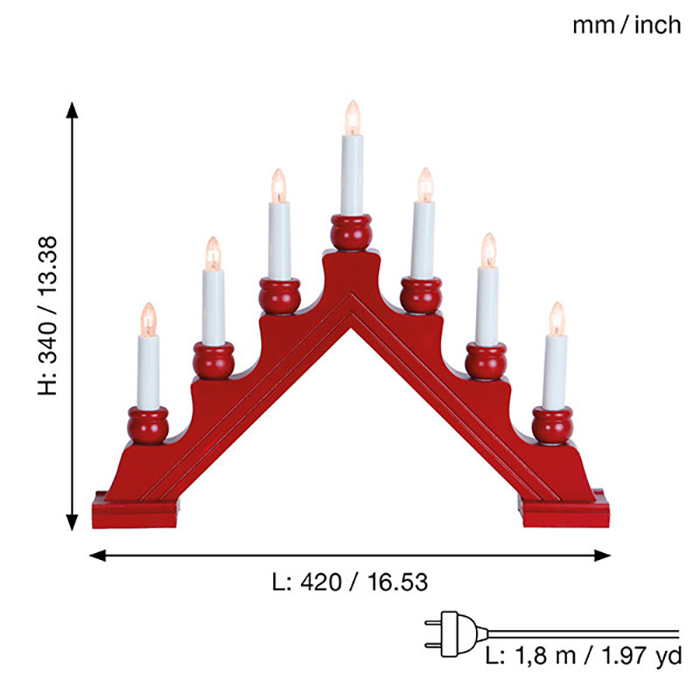 Ljusstake Star Trading Karin 7-Armad Adventsljusstake