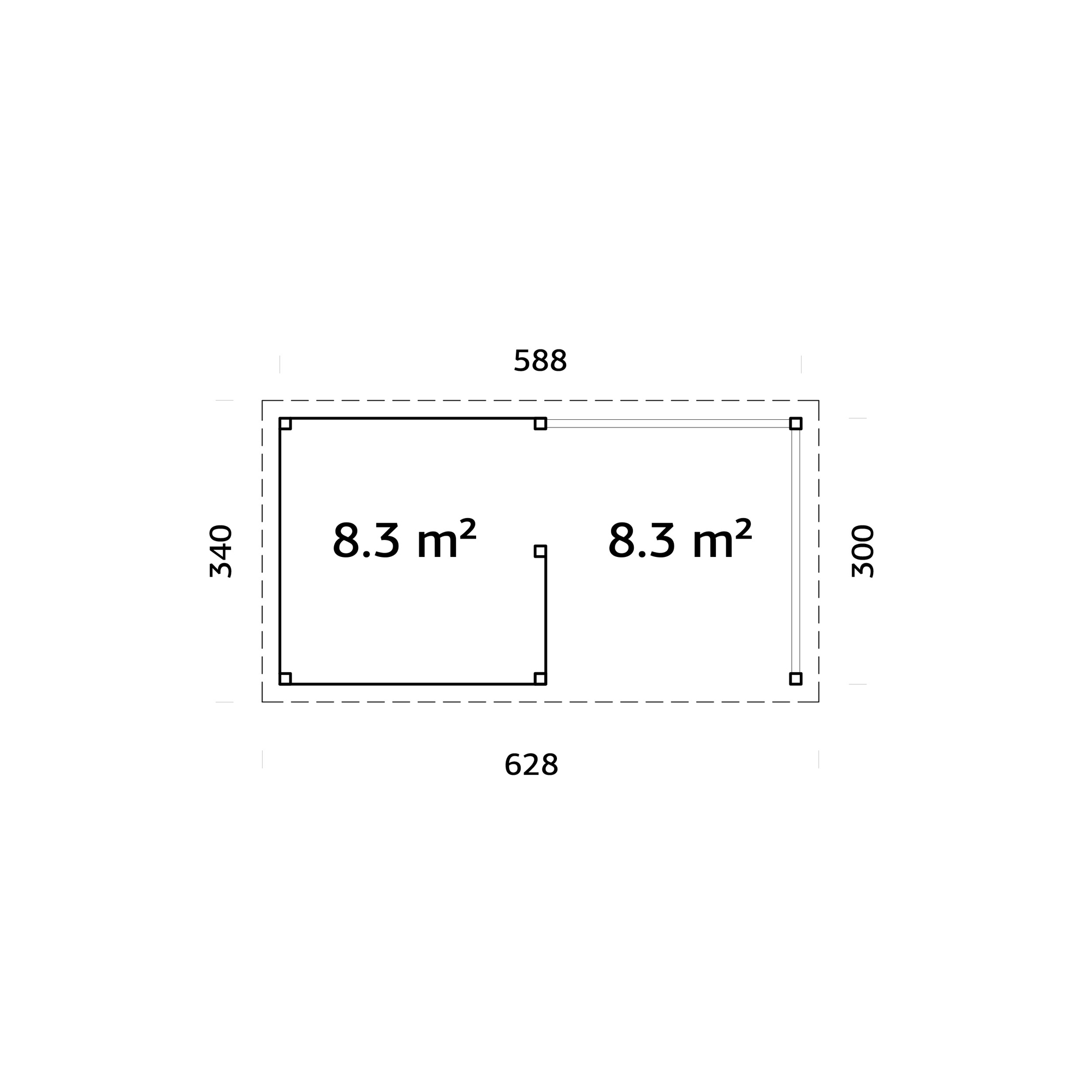 Paviljong Palmako Lenna 16,6 m2 Set 310