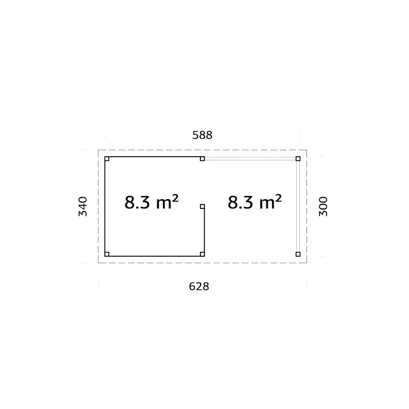 Paviljong Palmako Lenna 16,6 m2 Set 310