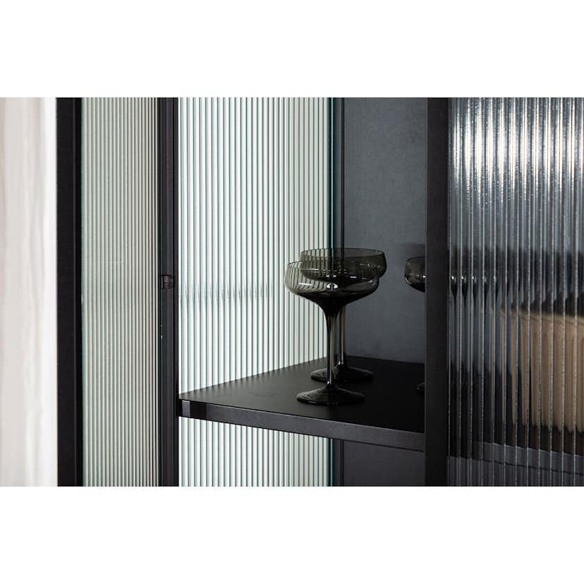 Vitrinskåp Venture Home Garis Svart Stål 160cm