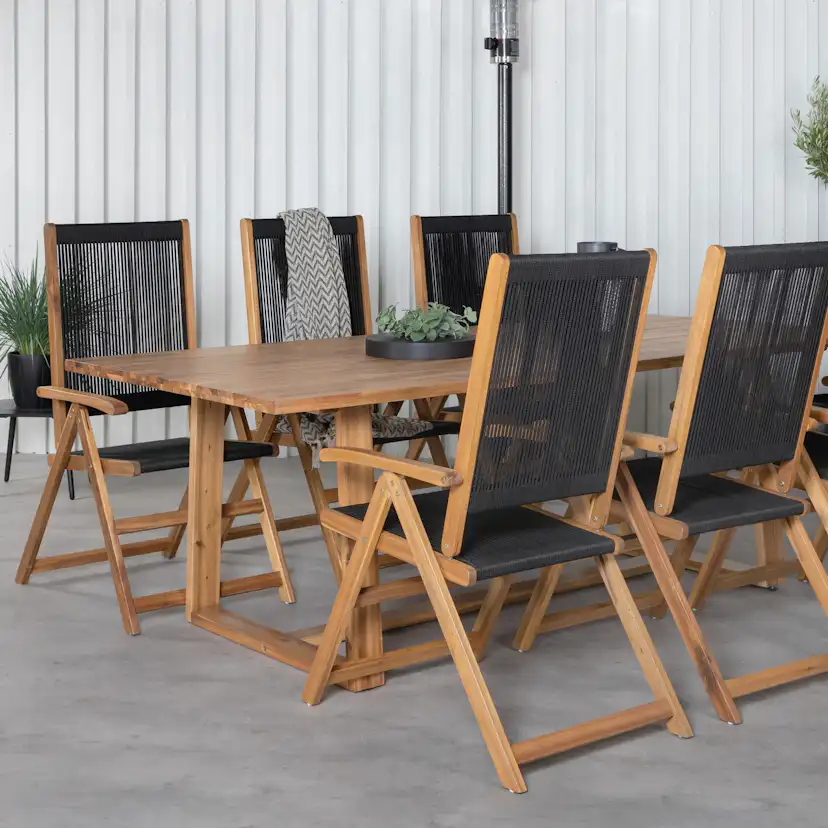 Matgrupp Venture Home Plarra med 6 Jimbo Vikbara Matstolar