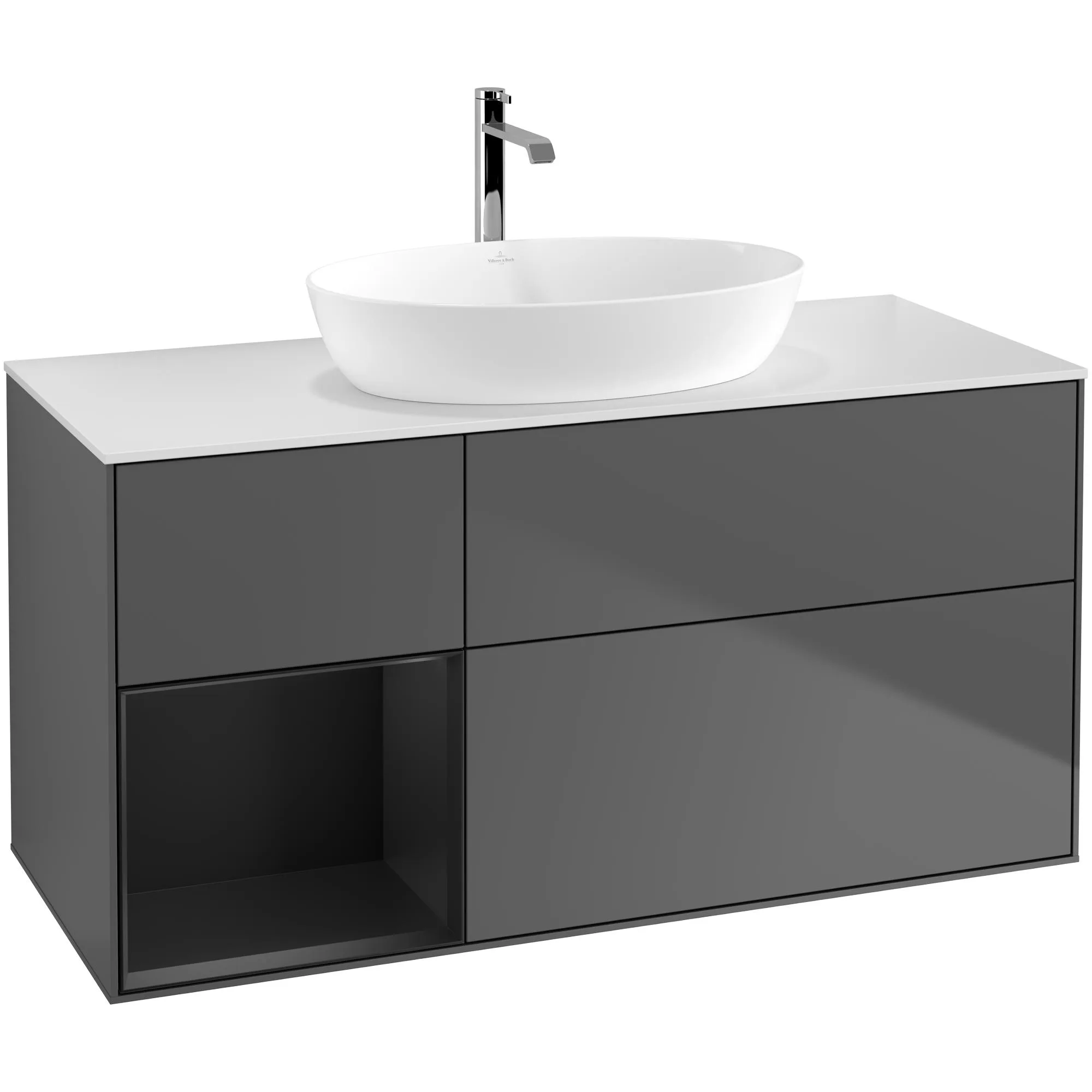 Tvättställsskåp Villeroy & Boch Finion med 3 Lådor Hylla och Bänkskiva för Fristående Tvättställ från Artis & Collaro